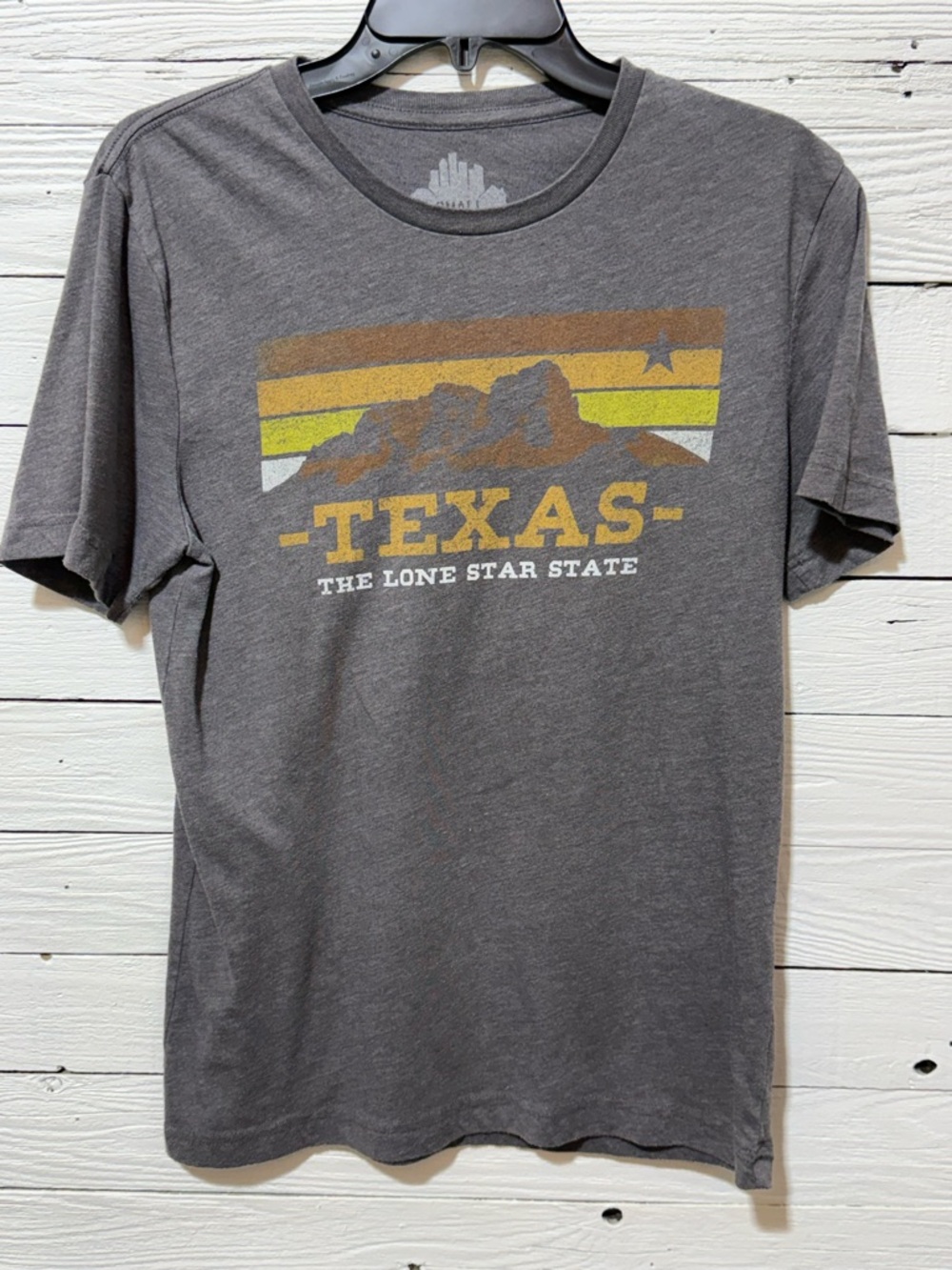 Texas Graphic Crew Neck T-Shirt - Gray